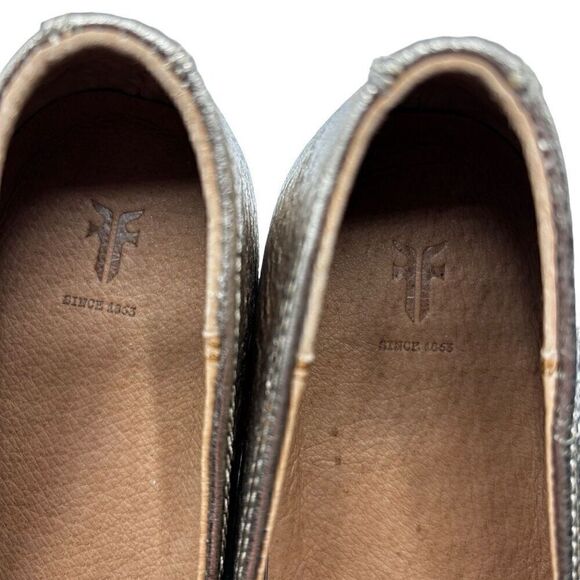 Frye Melanie Slip On Flats Loafers Gold Mirror Size 6.5 - Picture 9 of 9